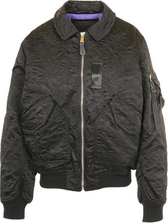 Alpha Industries Cwu-45/P Camo Borduurwerk UV Oversized Bomberjack - Dames - Bomber jackets - Zwart - M - Polyester - Jassen