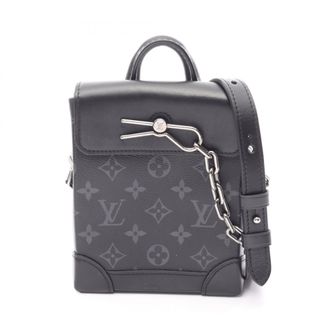 Louis Vuitton Black Coated Canvas Leather Handbag Shoulder Bag (Pre-Owned)