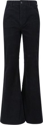 Nili Lotan High Waist Flared Trousers With Textured Fabric