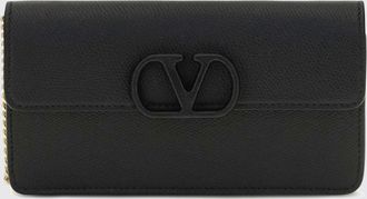 Valentino Garavani Wallet on Chain VLogo Signature in pelle di vitello martellata