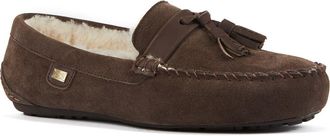 Australia Luxe Hamilton Genuine Shearling Lined Tassel Loafer in Burnt at Nordstrom Rack, Size 13