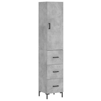 vidaXL Aparador De Madera Contrachapada Gris Hormig&oacute;n 34,5x34x180 Cm Vidaxl