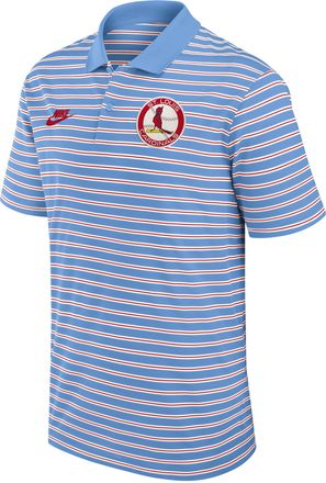 Nike St. Louis Cardinals Cooperstown Striped Victory Nike Mens Dri-FIT MLB Polo in Blue | 02LX0I0JS67-JNX