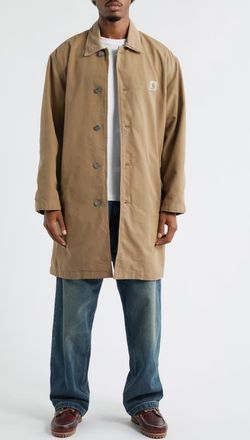 Carhartt Work in Progress Webster Cotton Canvas Coat in Leather /Leather Rinsed at Nordstrom, Size Xx-Large