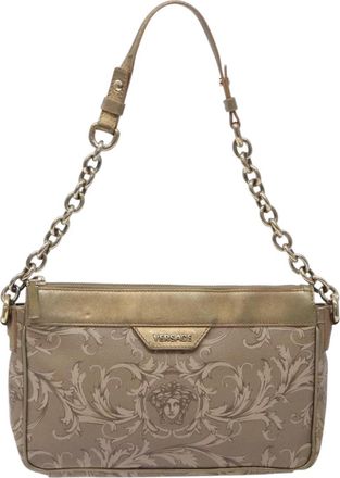 Versace Beige Pvc Shoulder Bag (Pre-Owned)