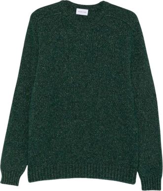 Scaglione Gevlekte trui met ronde hals - Heren - Ronde hals truien - Groen - M - Truien & Vesten