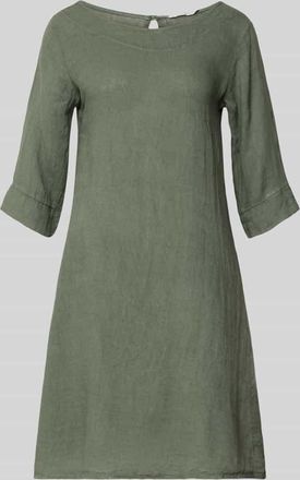 Zabaione Leinenkleid mit Rundhalsausschnitt Modell Le44tizia in Khaki, Gr&ouml;&szlig;e XXL
