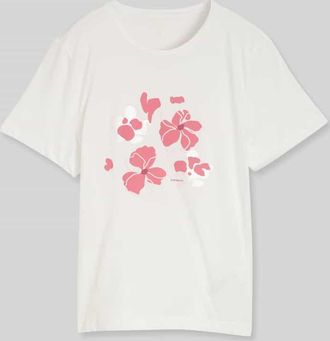 Tom Tailor Regular Fit T-Shirt aus reiner Baumwolle mit Motiv-Print in Offwhite, Gr&ouml;&szlig;e XXXL