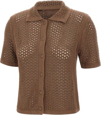 MC2 Saint Barth Elowen Shirt - Dames - Vesten - Bruin - XS - Katoen - Truien & Vesten