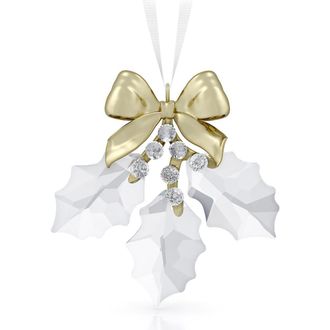 Swarovski Holiday Magic Holly Leaves Crystal Ornament in Clear/gold at Nordstrom