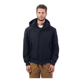 HUGO BOSS Waterdichte Parka Ottoman Style - Heren - Jassen - Blauw - Maat: 2XL Fleece