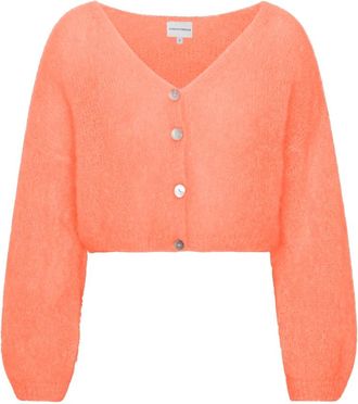 Americandreams Cornelia Cropped Cardigan - Dames - Vesten - Oranje - XL - Wol - Truien & Vesten
