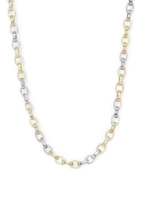 Melinda Maria Ashley Cubic Zirconia Chain Link Necklace in Gold Mix-White at Nordstrom, Size 18