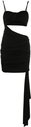 Off-white Black Sweet Heart Neck Mini Dress