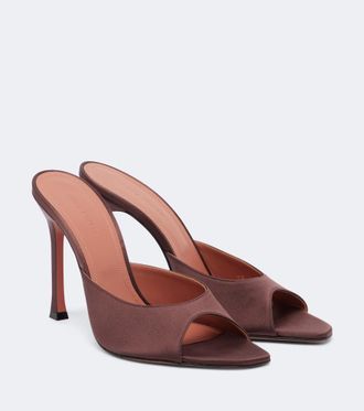 Amina Muaddi Alexa satin mules