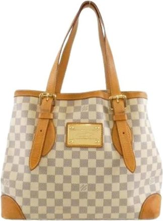 Louis Vuitton Pre-owned Tote Bags, male, Beige, Size: ONE SIZE Pre-owned Hampstead Damier Azur Tote Bag