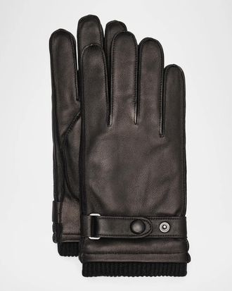 Vince Men & apos;s Leather & Cashmere Gloves