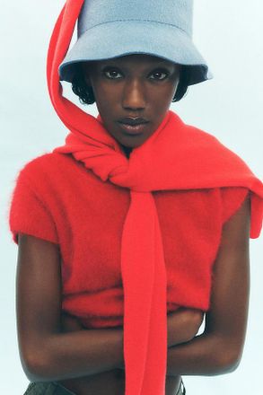 Pilcro Brushed Cashmere Short-Sleeve Sweater