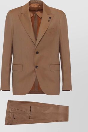 Lardini wool suit lapel collar double vent jacket