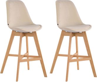 Clp Clp - Set 2 Taburetes Cannes En Terciopelo Crema Natural