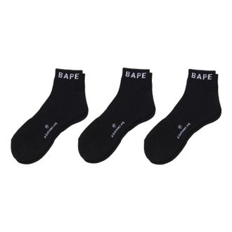 A Bathing Ape Ankle Socks (Set of 3) Black 1L30-184-003-BLK