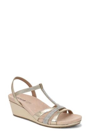 Life Stride Mimosa Slingback Platform Wedge Sandal in Gold at Nordstrom, Size 6.5