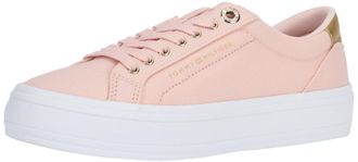 Tommy Hilfiger Women, Essential Vulc Canvas Sneaker, Vulcanized Sneaker, Pink, 6.5