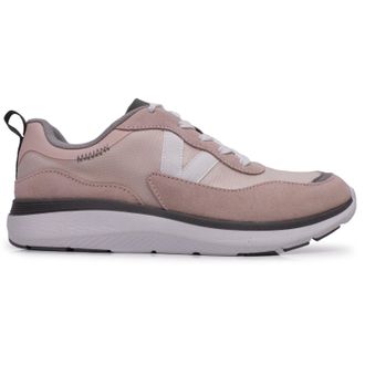 Vionic Ayse Leather Textile Womens Lace Up Trainers - Pale Blush - Size:UK 4.5