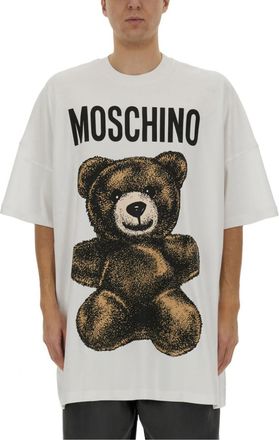 Moschino White Graphic Crew Neck T-Shirt