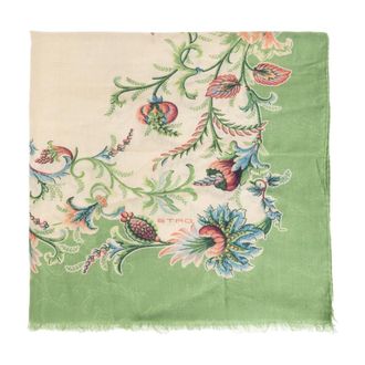 Etro Etro, Scarves, female, Multicolor, Size: ONE SIZE Cotton-blend Jacquard Scarf with Floral Motif