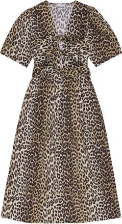 Ganni Leopard-print Midi Dress