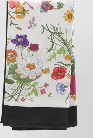 Gucci flora print square silk scarf