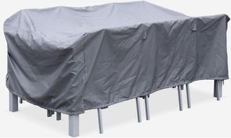 Sweeek Sweeek - Funda Protectora Para La Mesa De Jard&iacute;n, Philadelphie / Capua, Gris Oscuro, 202x124x69 Cm