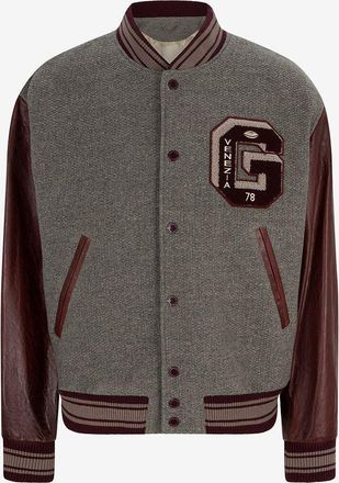 Golden Goose Collegejacke aus Strick und Leder Aleandro