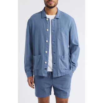 Rails Ambrose Cotton & Linen Shirt Jacket in Washed Blue at Nordstrom Rack, Size X-Large