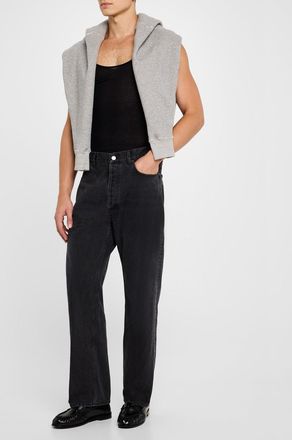 Saint Laurent Mens Loose-Fit Faded Denim Jeans