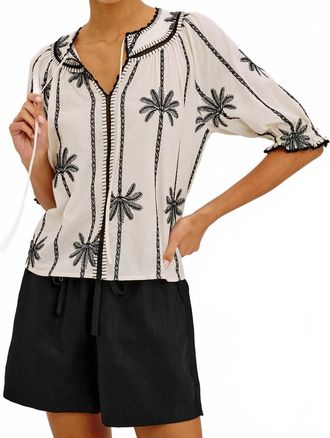 Rails Belina Top In Embroidered Palms