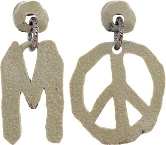 Moschino Steen Effect Flinstones Oorbellen - Dames - Oorbellen - Groen - ONE Size - Accessoires