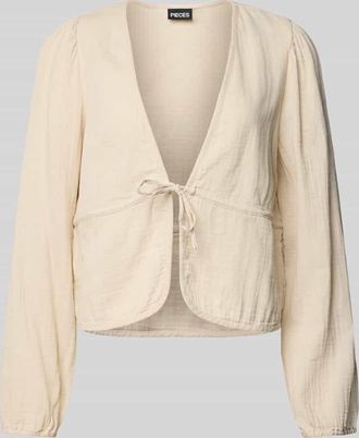 Pieces Regular Fit Langarmbluse aus Baumwolle Modell SASTINA in Sand, Gr&ouml;&szlig;e M