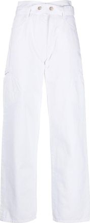 Iro belted straight-leg jeans - women - Cotton/Cotton - 40 - White