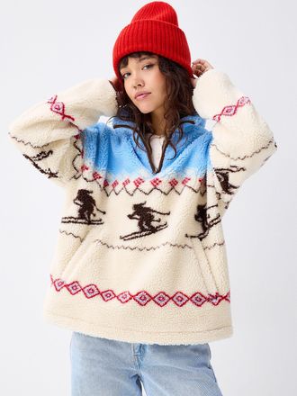Twik Womens Skiers loose fleece sweater