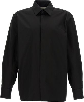 Saint Laurent Black Logo Embroidery Shirt