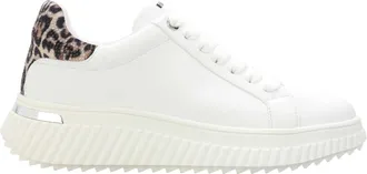 DKNY Dames Lobeco Leren Veterschoenen met Chunky Plateau (Wit)