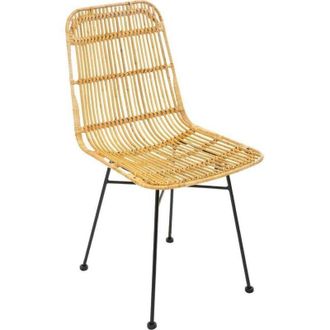 Atmosphera Silla kubu - Metal Y Rat&aacute;n Natural Atmosphera Cr&eacute;ateur DInt&eacute;rieur