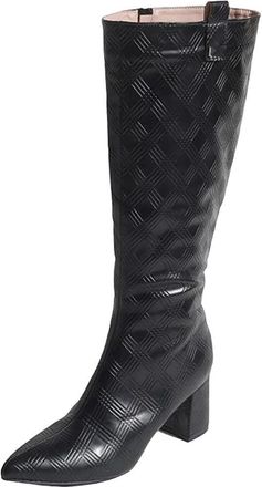 Generic Womens Pointed Toe Knight Boots Thin Heel Side Zipper Knee-High Boots