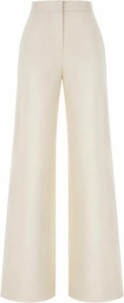 Max Mara Dentice Wijde Broek - Dames - Wijde Broeken - Beige - S - Katoen - Broeken