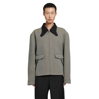 Marni Sculptural Collar Tweed Jacket