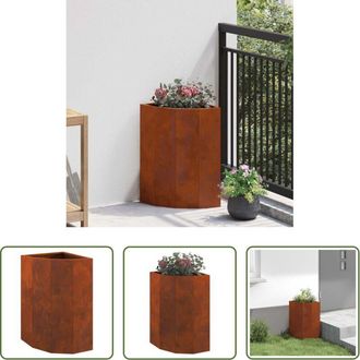 vidaXL Giardino - Vaso dangolo Ruggine 30 x 30 x 50 cm acciaio corten