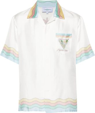 Casablanca cuban-collar silk shirt - men - Silk - S - White