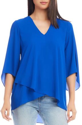 Karen Kane Asymmetrical Crepe Top in Lake at Nordstrom, Size Small